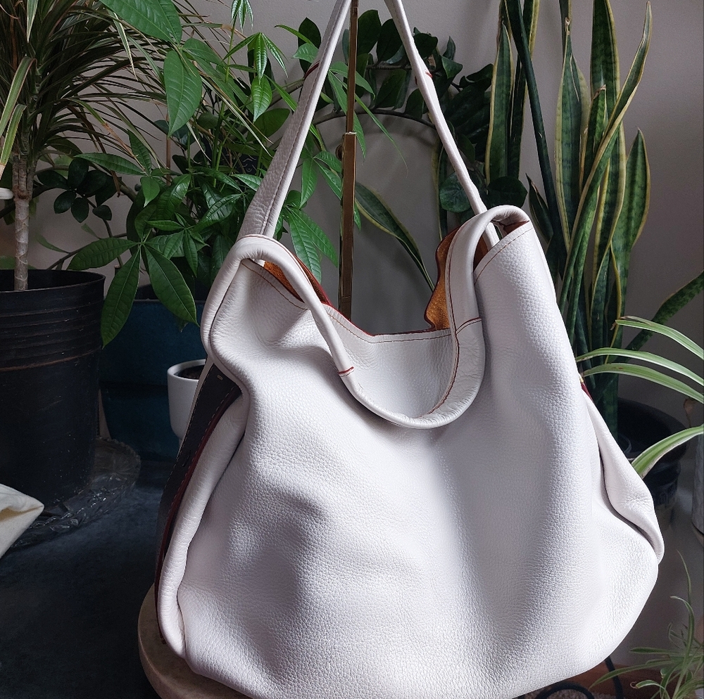 ๐คCoach 1941 Bandit 39 Chalk Hobo With Paraire Flower Saddle Print Inner Bag - Picture 9 of 15